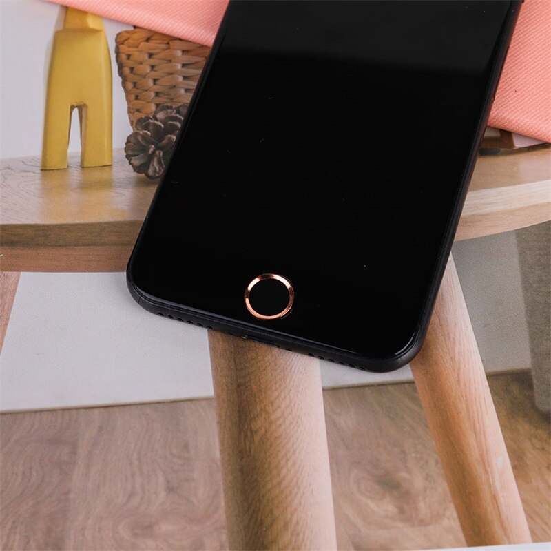 De dibujos animados de aluminio Sensor Touch ID botón pegatinas para iPhone 5S 5C SE 6 6S 7 8 Plus para iPad air 2 mini 4 teclado de huella digital