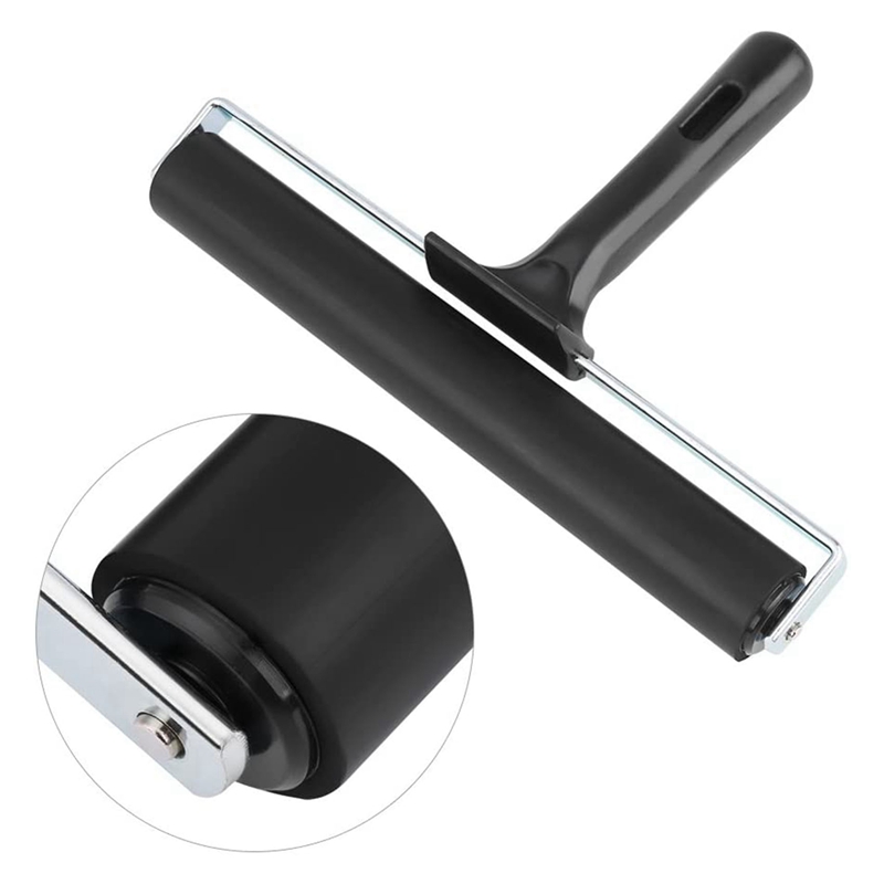 Rubber Roller Paste Roller Paint Roller Ink Applicator Art Craft Oil Painting Tool, 8 Inch Roller