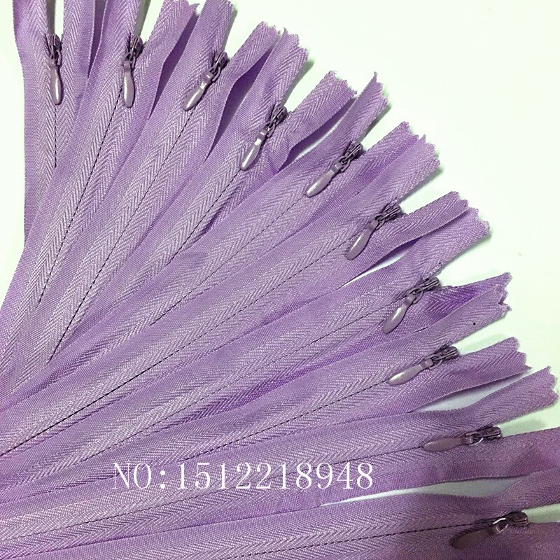 50 stücke Bunte Nylon 3 # Geschlossenen Ende Unsichtbaren Reiß 12 zoll (30cm) schneider Nähen Handwerk 20 Farbe: hell Violett