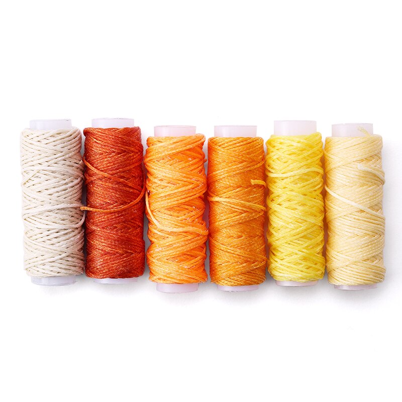 0.8Mm 12M/Roll Kleurrijke Set Naaien Lederen Gereedschap Platte Wax Draad Hoge Sterkte Draad Wax Ropehand maken Tool Voor Leer Stof: Set D