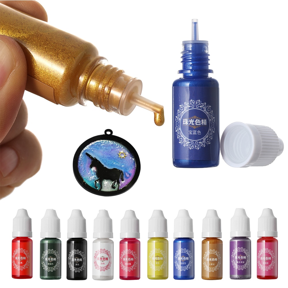 10ml 10 Colori di Resina Epossidica Pigmento UV Resina Coloring Colorante Colorante Pigmento Resina Gioielli FAI DA TE Che Fanno Gli Accessori Dropshipping