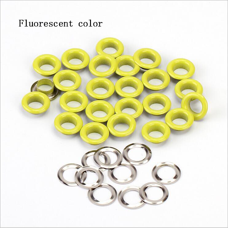 Œillets métalliques pour Scrapbooking, 10x17x5mm, 100 pièces, embellissement pour bricolage, vêtements de travail, couture, vêtement: Fluorescent color