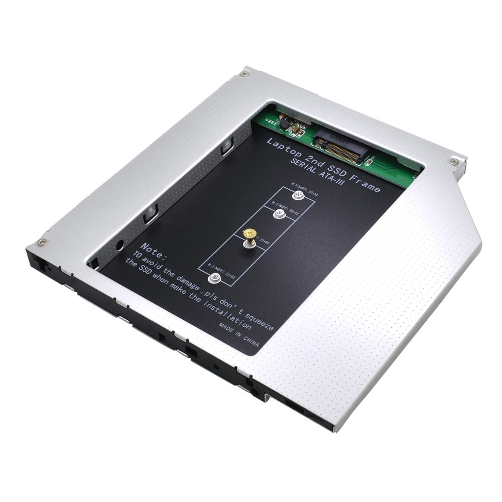 Tishric Hdd Caddy M2 Ngff/Msata Ssd Sata 3.0 2.5 "Caddy Ssd Case 9.5/12.7Mm harde Schijf Adapter Box Voor Laptop Dvd/CD-ROM