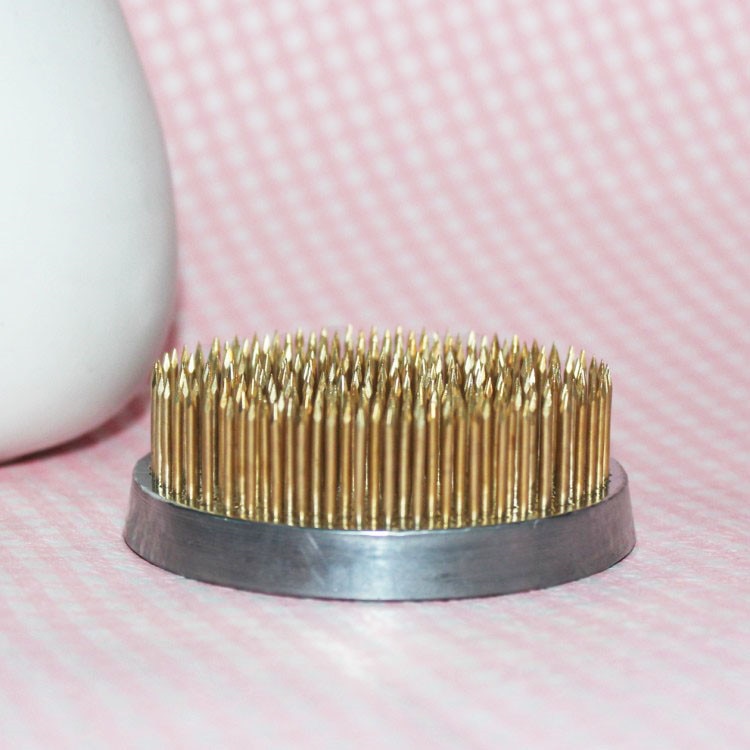 Round Ikebana Brass Kenzan FlowerFrog With Rubber... Grandado