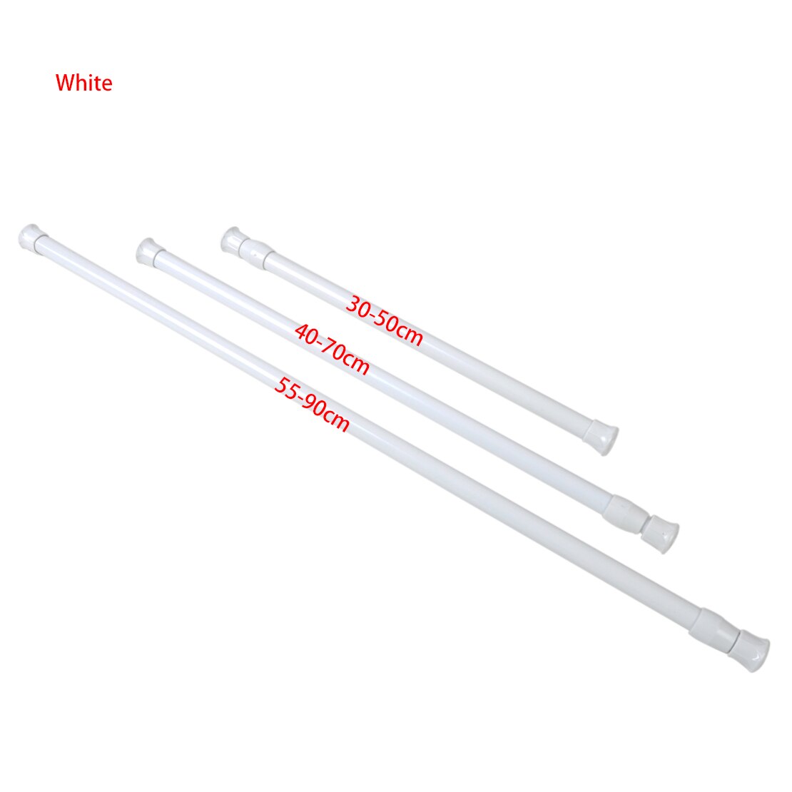 Tringle de traction à ressort extensible et réglable de 30 à 50cm, tringle de rideau télescopique pour douche, produits de fenêtre de salle de bains