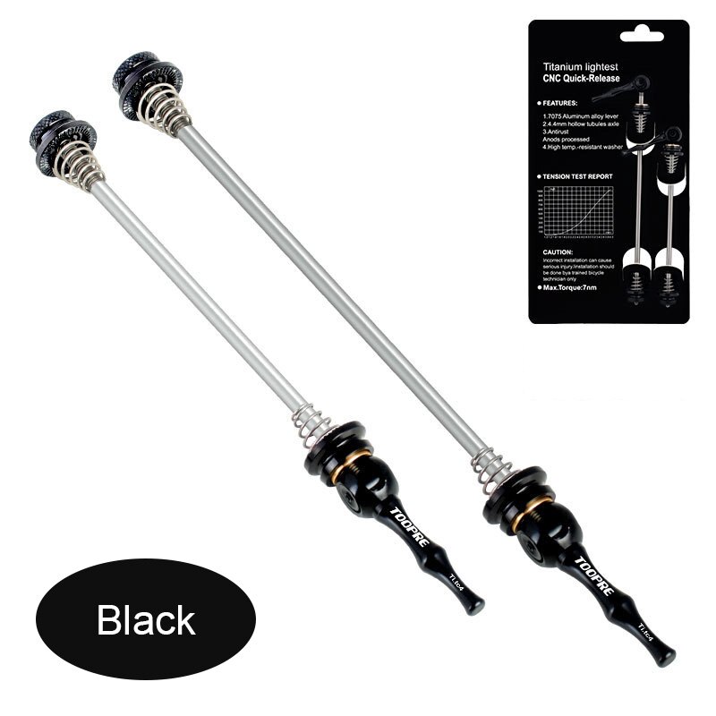 1 Pair Bicycle Quick Release Rods Skewer Set Front and Rear QR Axle Skewer Set Quick Release Hub For Road Bike Accessories: black