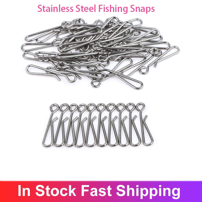 50PCS Fishing Accessories Connector Pin Bearing Rolling Swivel Stainless Steel Snap Fishhook Lure Swivels Tackle Fishing Tools