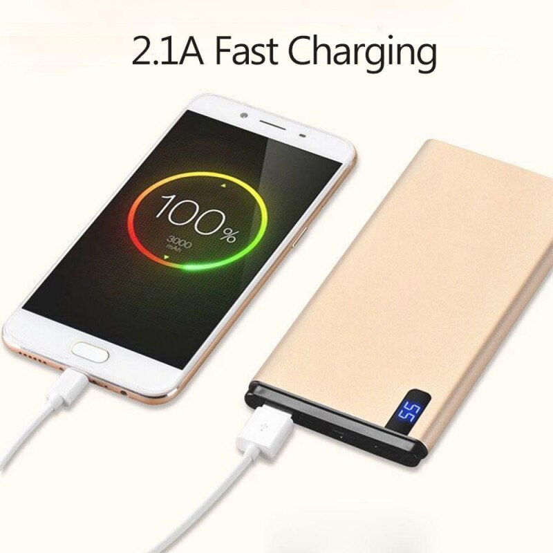 Power Bank 30000mAh Portable Large Capacity Ultra-thin Outdoor Travel Powerbank Phone Charger LCD Digital Display for Smartphone