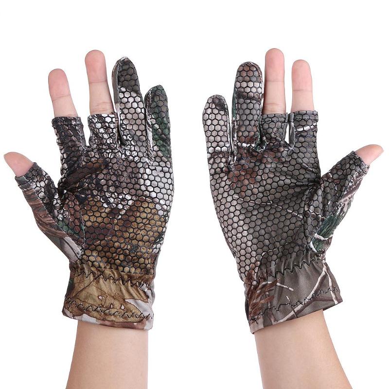 Guantes deportivos Unisex de medio dedo, de Gel antideslizante, para pesca al aire libre, para invierno