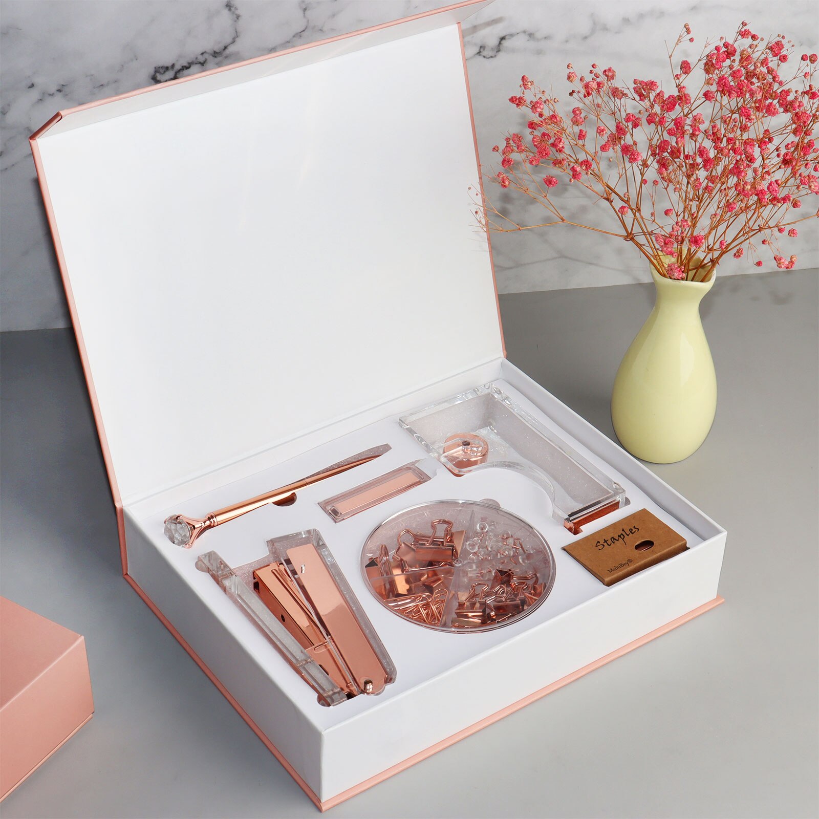 Schreibtisch Büro Liefert einstellen Rose Gold Acryl Büro Schreibwaren Schreibtisch Organizer Zubehör Für Frau