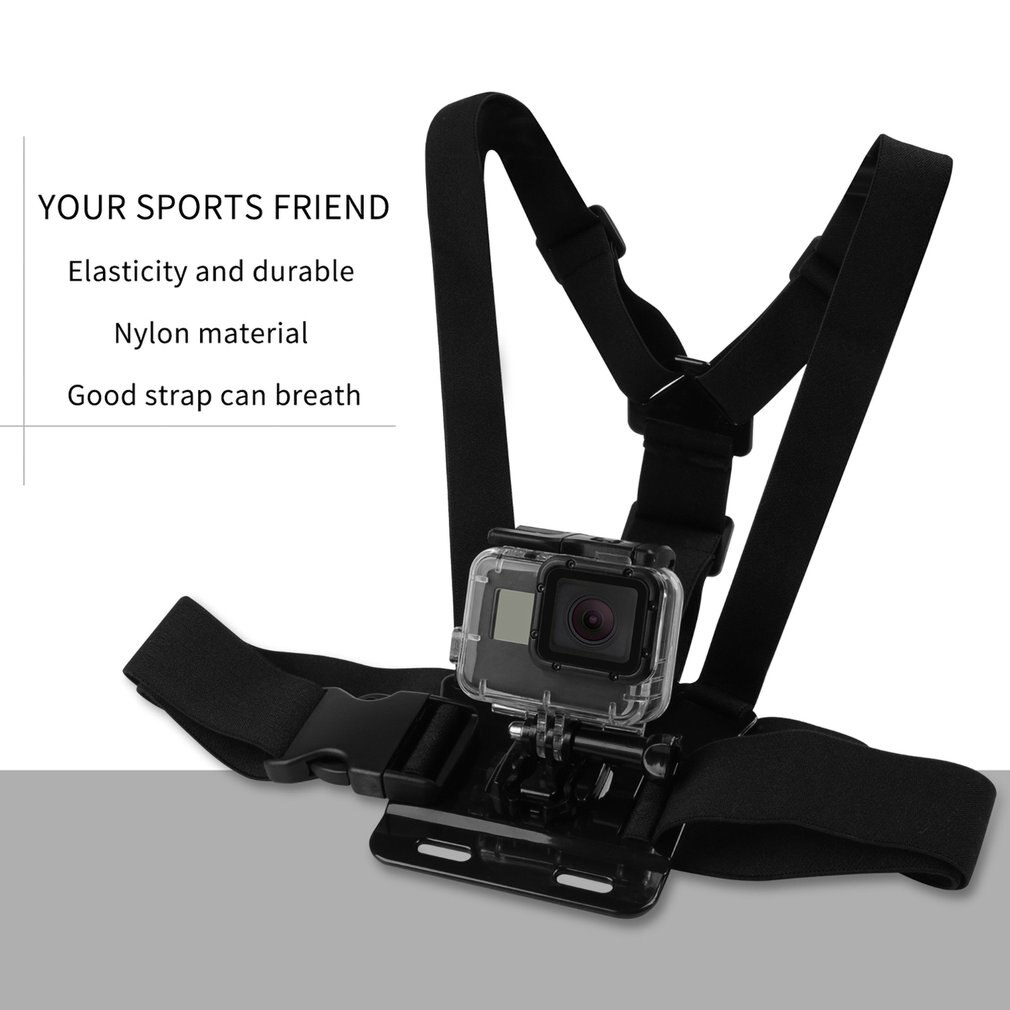 Zwart Duurzaam Ultra Meeslepende Verstelbare Harness Borstband Mount Borst Strap Mount Riem Voor Gopro Camera