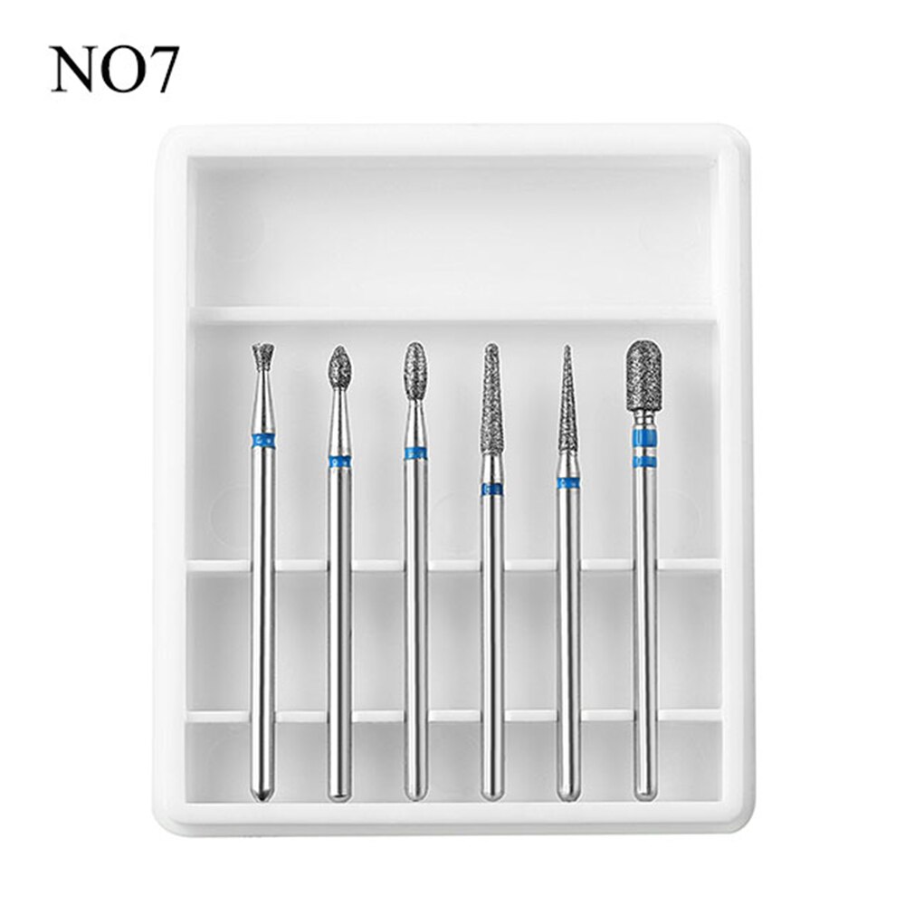 6 unids/set manicura uñas taladro eléctrico Kit de uñas de piedra de corindón cortadores polaco manicura Accesorios