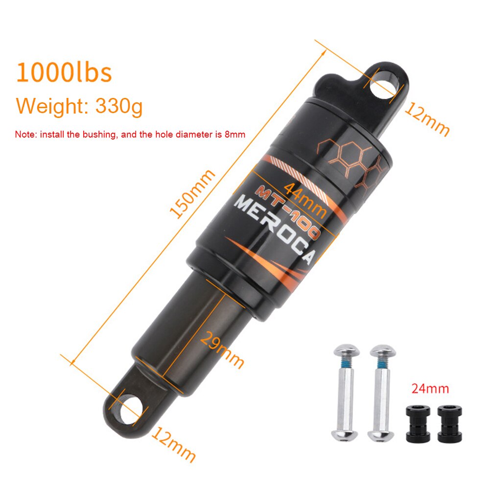 Bicycle Air Rear Shock 125/150/165/190mm MTB Air Spring Shock Absorber for Mountain Downhill Bike: 150mmx1000lbs