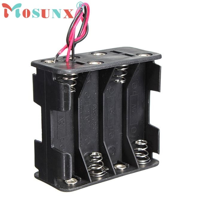 Plastic 12 Volt 12 V Batterij Clip Slot Opslag Houder Box Case 8 Aa Batterijen Stack 6 Leads draad JJ0120