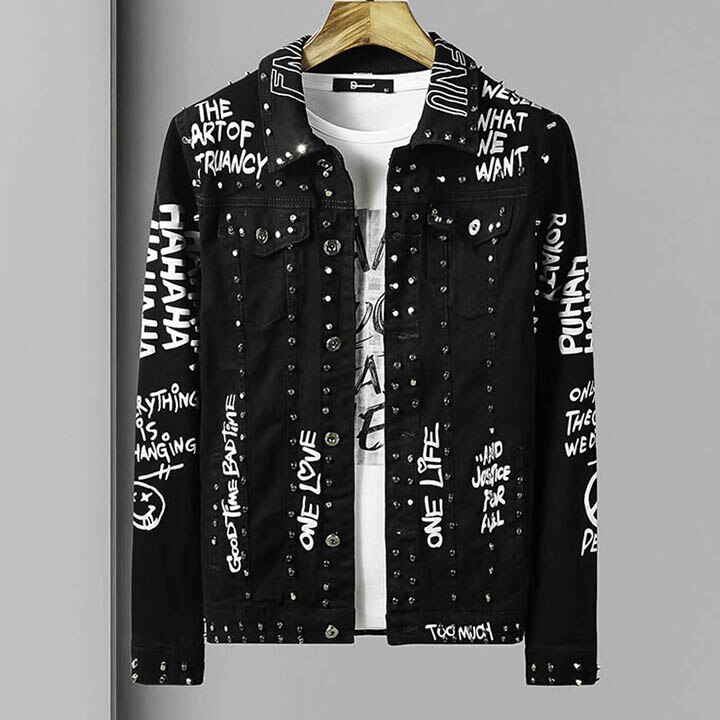 AI 2024 Hip Coat Persoonlijkheid Faux Heren Hop Mode