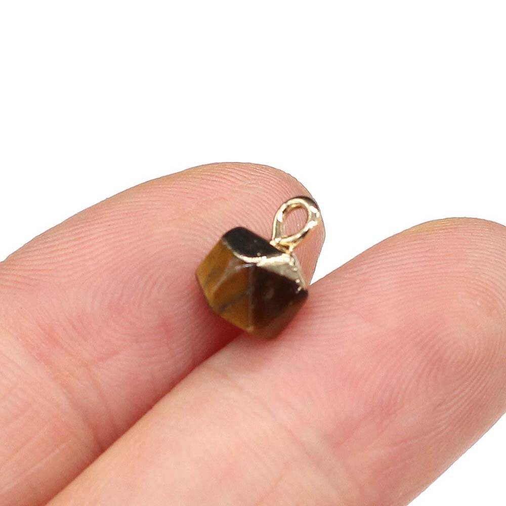 Natürliche Stein Anhänger unregelmäßige bilden Kleine facettiert Anhänger für Frauen Schmuck, sterben DIY Halskette Ohrringe 6x6mm 2Stck