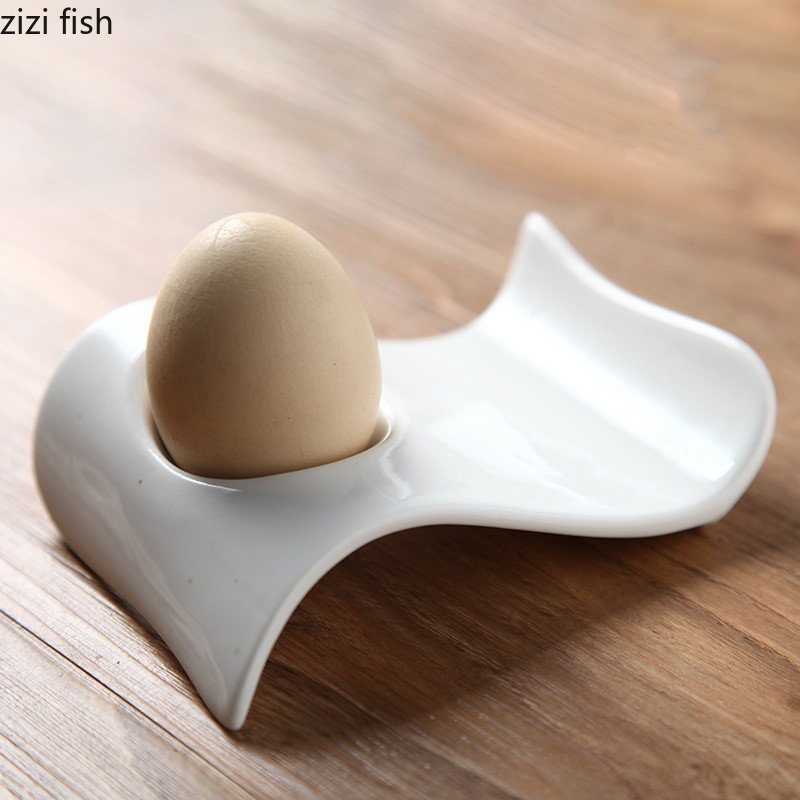 Zuiver Wit Keramische Plaat Eiertray Eierdopje Ei Rack Opslag Lade Keuken Opslag Servies Specialiteit Platen Schotel Kom Dessert