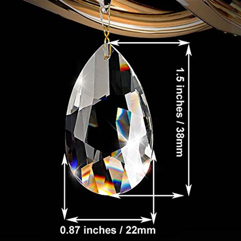 20Pcs Chandelier Crystals,Clear Teardrop Crystal Chandelier Pendants Parts Beads,Hanging Crystals For Chandeliers