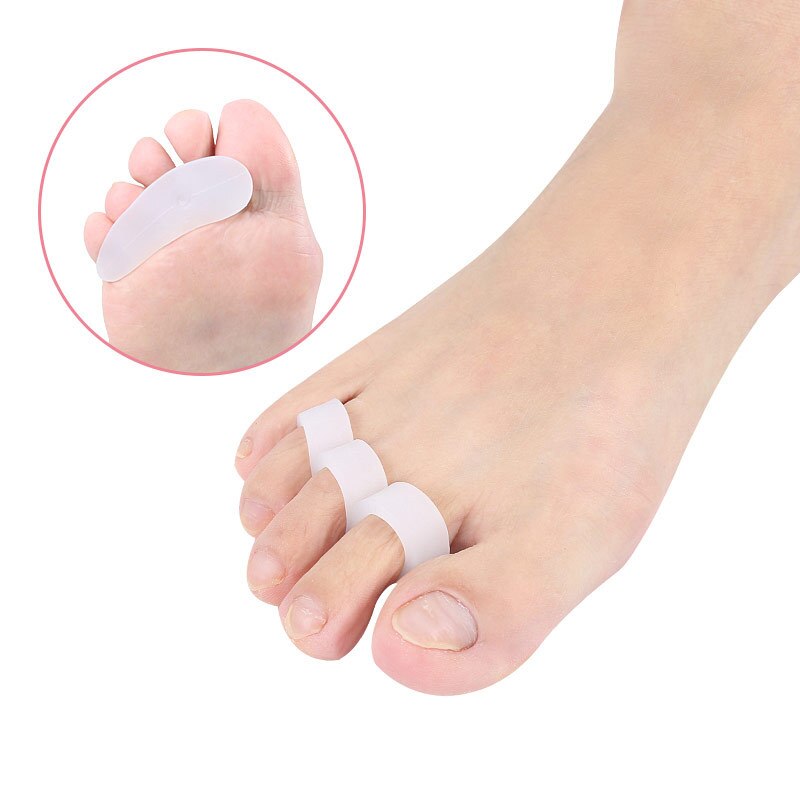 Toe Separator Crest Hammer Toe Claw Mallet Toe Straightener Stretchers Corrector Alignment Bunion 3 Holes Gel Pain Relief