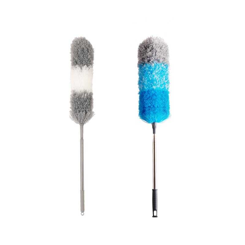 Microfiber Feather Duster with Extendable Pole, 96" Telescoping Cobweb Duster for Cleaning, Bendable Head,Washable Duster: A and B