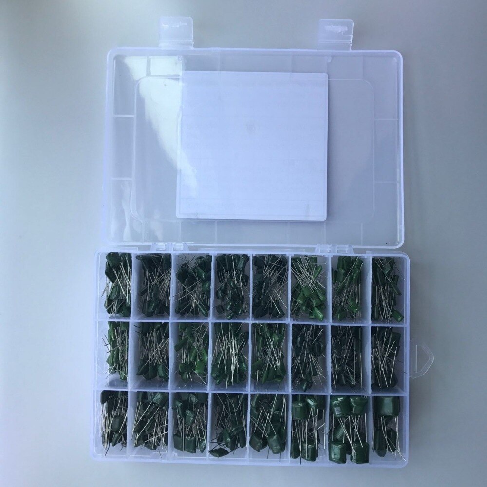 24 Values 660pcs 100V (2A221J~2A474J ) 2A221 2A331 2A471 2A561 2A681 2A102 2A222 2A302 Polyester Film Capacitor Assorted Kit