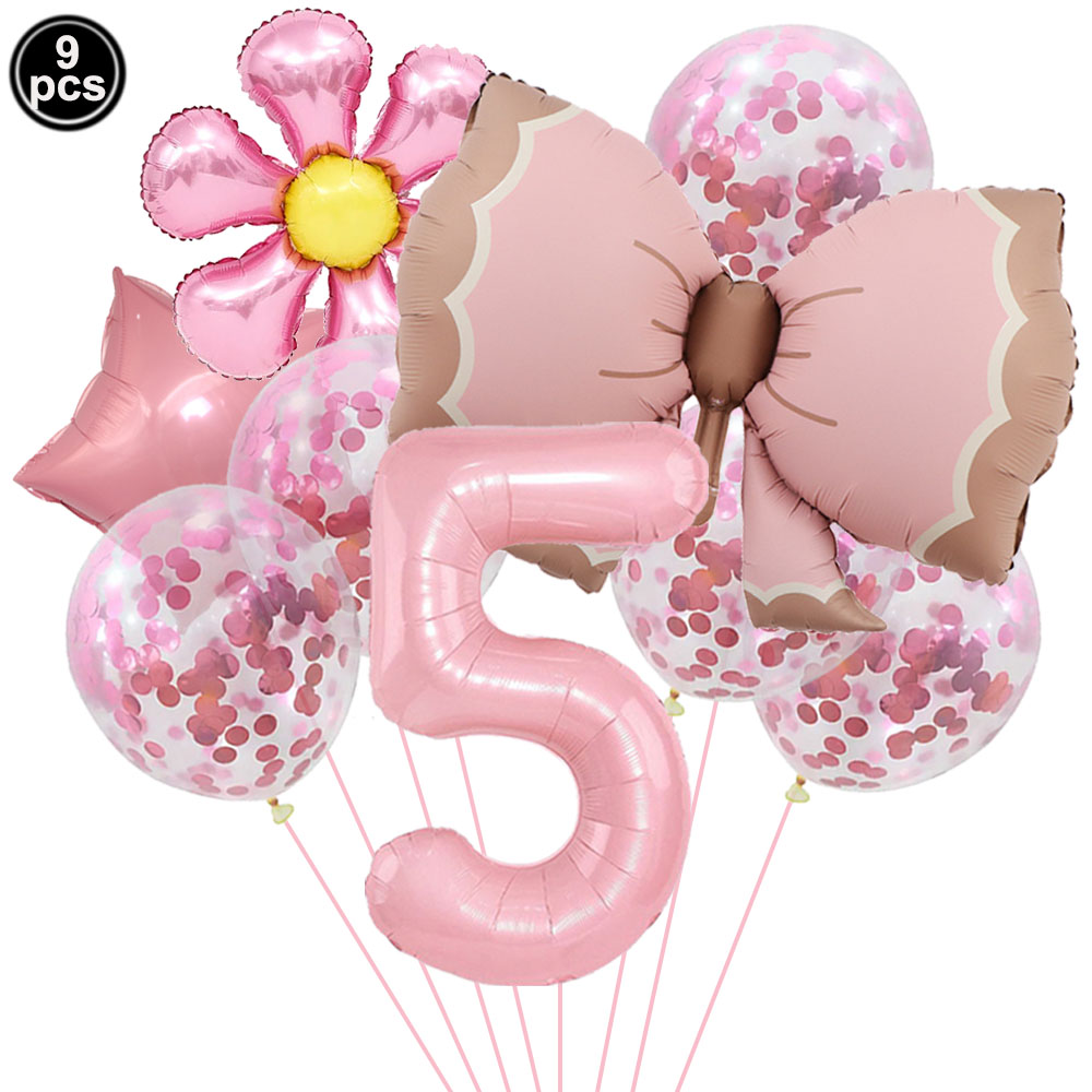 Juego de globos de hadas y flores, globos de mariposa, decoraciones de 1 a 9 cumpleaños para niñas, suministros de decoración para de cumpleaños con tema de mariposa