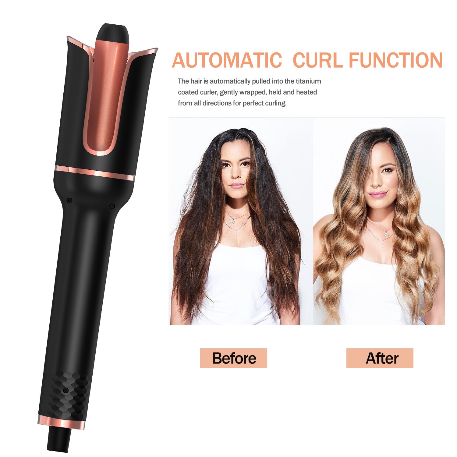 Electric Rotating Large-capacity Automatic Curling Wand Lazy Does Not Hurt Hair Perm Negative Ion Rose Curling Wand