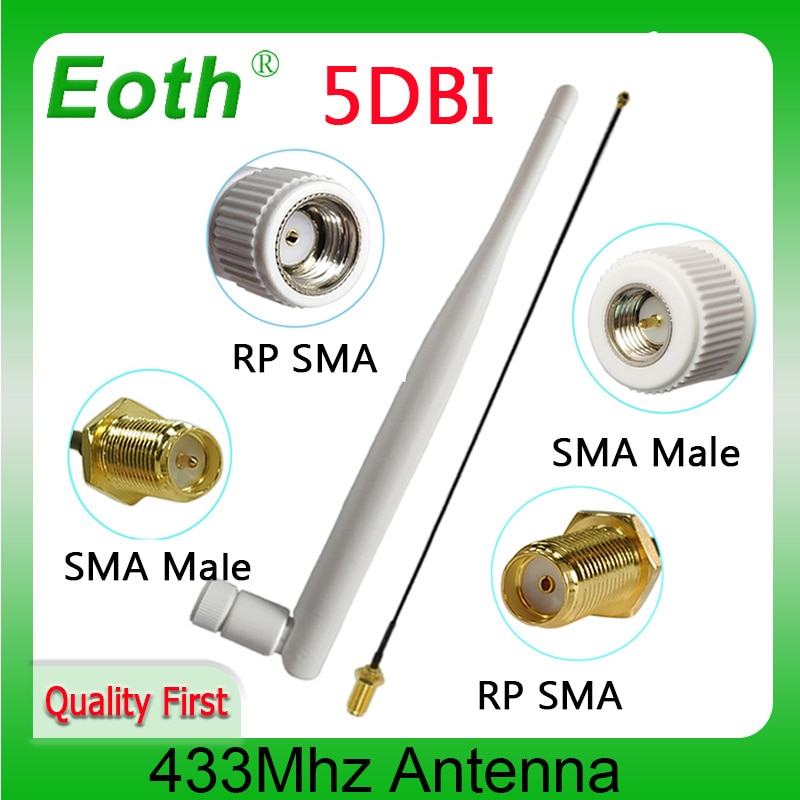 433Mhz Antenne 5dbi Gsm 433Mhz Lora Sma Male Connector Antenne Antena 433M RP-SMA Sma Vrouwelijke Iot Ufl./Ipx Extension Pigtail Kabel