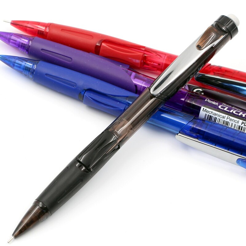 (Pack Of 1 Pcs) Pentel Pd275 Side Press Mechanical Pencil Ultra Long Retractable Eraser Rotating Telescopic Rubber 0.5mm