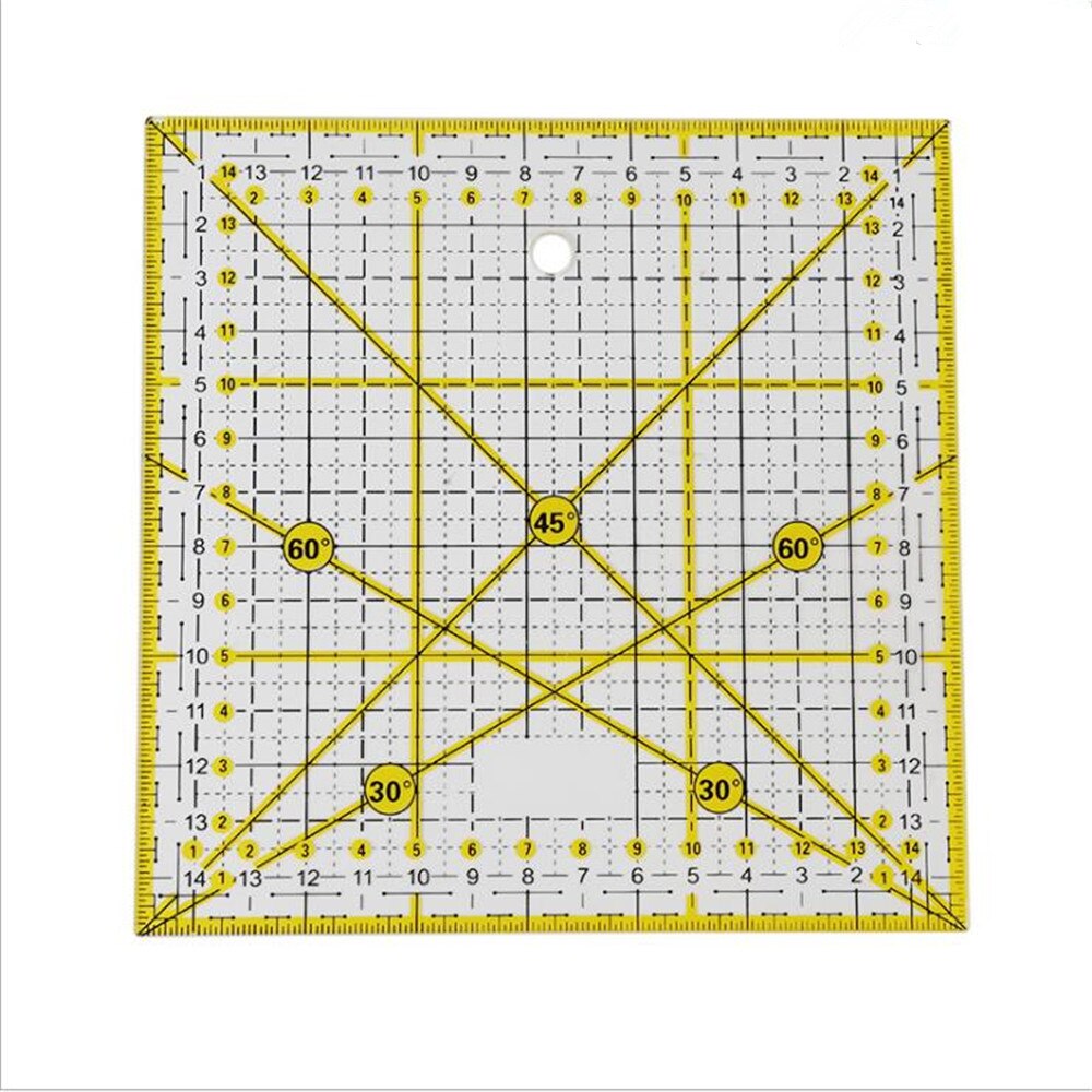 15 * 15cm firkantede lappeteppelinjal sylinjal skjærelinjal gjør-det-selv-sy quilteverktøy symaskin husholdningssytilbehør: misligholde tittel