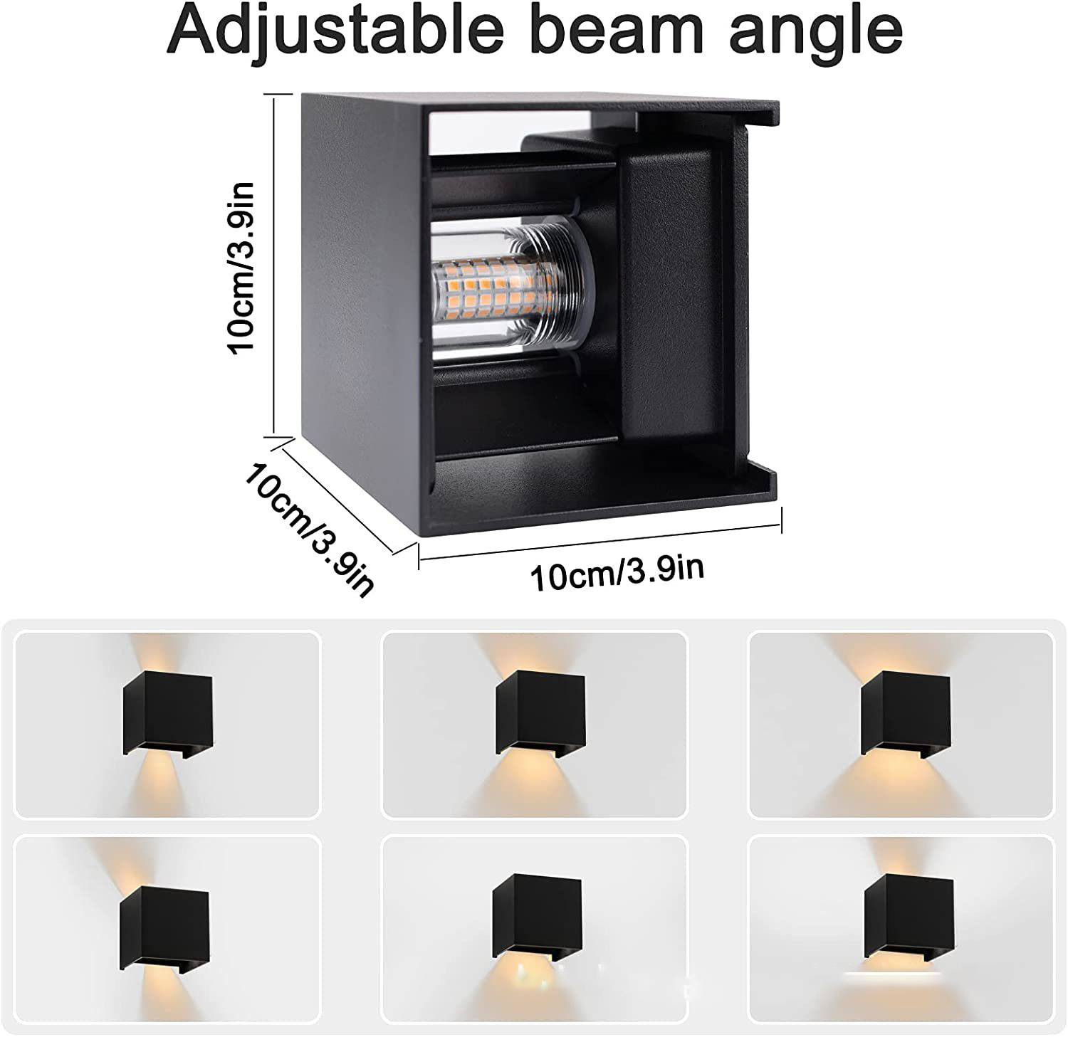 MiniInTheBox LGIO-Lampe de Décoration de Jardin, Appliques Murales G9 Extérieures, Porche Étanche IP65, Éclairage NikLumineux LED en Aluminium