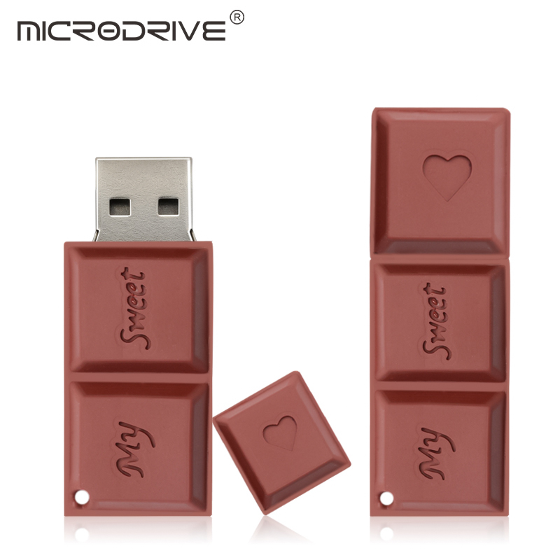 Unidad flash usb de chocolate dulce, 8 gb, 16 gb, 32 gb, 64 gb, memoria usb blanca para dientes, memoria usb