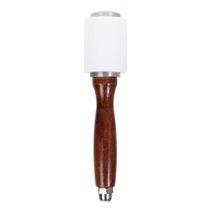 Leather Carving Hammer DIY Leather Craft Punch Cutting Nylon Hammer Tool with Wood Handle Leathercraft Carving Hammer