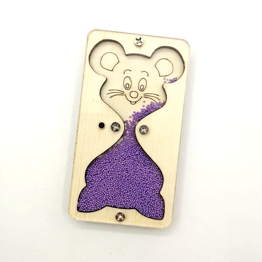 Sablier en bois pour bébé, souris et chat, accessoires Montessori, pièces d'éléments, horloge de sable pour l'éducation des enfants, bricolage, planche occupée: plum