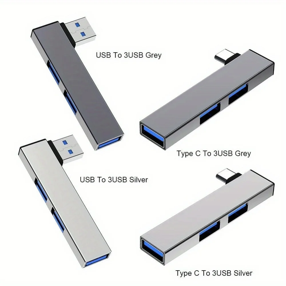 Usb-hub met 3 poorten, dockingstation, usb 3.0/ type  c 3.0 to , 3 usb-hubs, hoge snelheid 5.0 gbps, draagbare multiport-splitter voor macbook