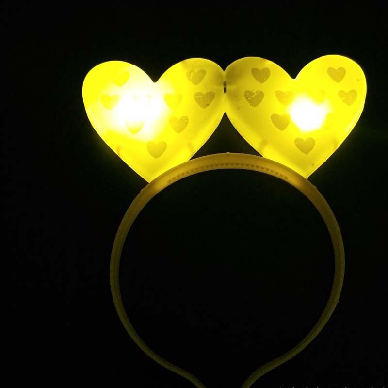 1 pièces LED clignotant coeur bandeau lumière lumineuse bandeau femmes fille bandeau chapeaux noël mariage lueur fête approvisionnement