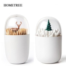 Hometree 1pc bord dekorere gennemsigtig plante/dyr tandstikker opbevaringsbokse vatpinde boks støv tandstikker boks opbevaring tank  h105