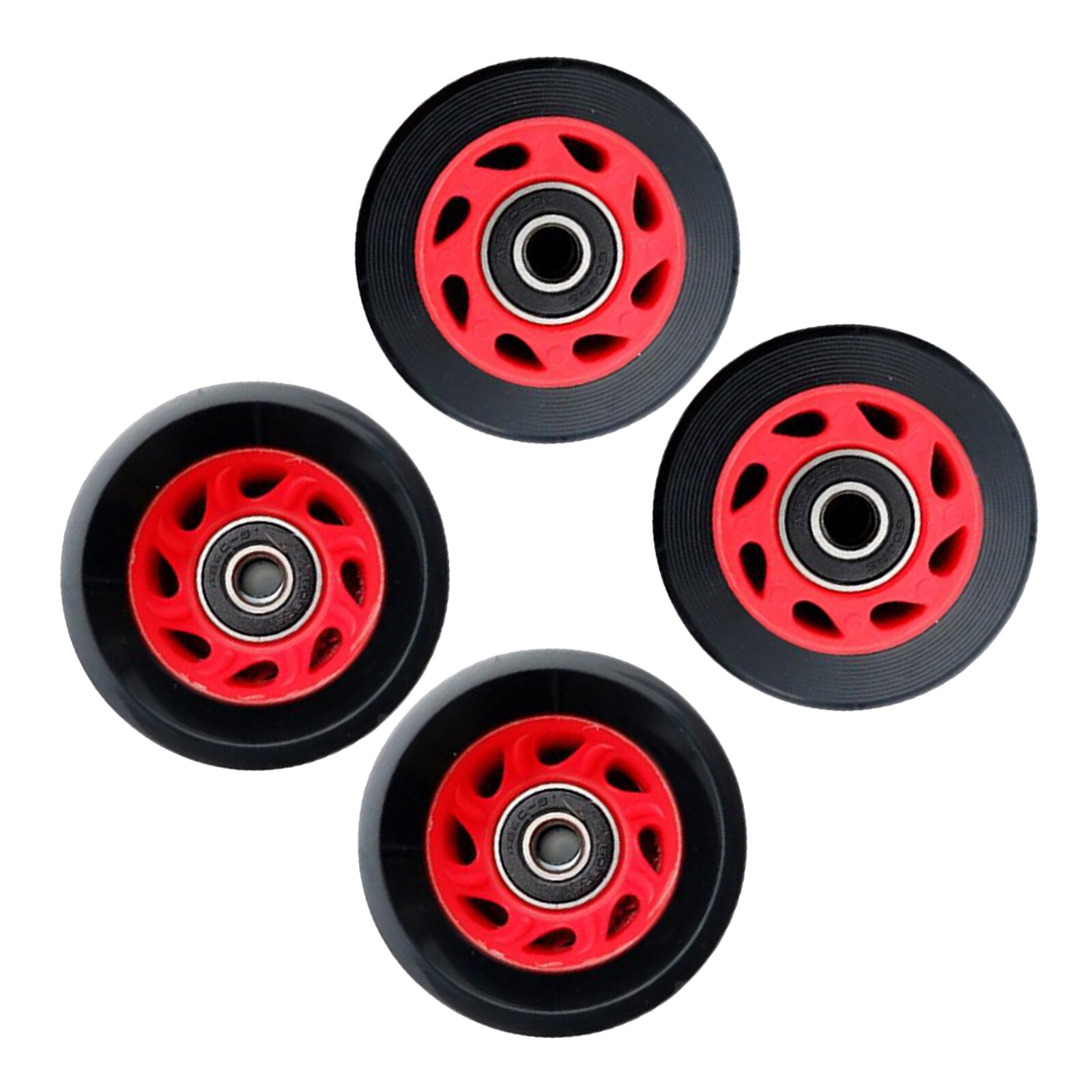 Inline Skate Wheel PU Wear-Resistant 58mm 82A Wheels Replacement Parts: Black Red