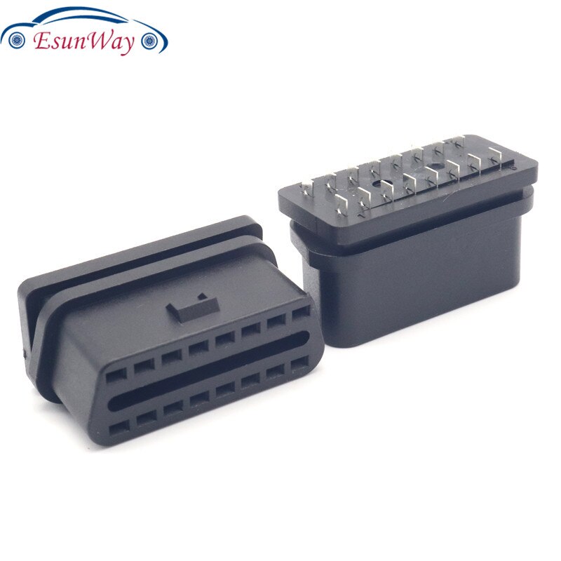 OBD II OBD2 90 Degrees 16 Pin Female Connector Adapter Wire Sockets Connector Plug Car Diagnostic Tool Cable