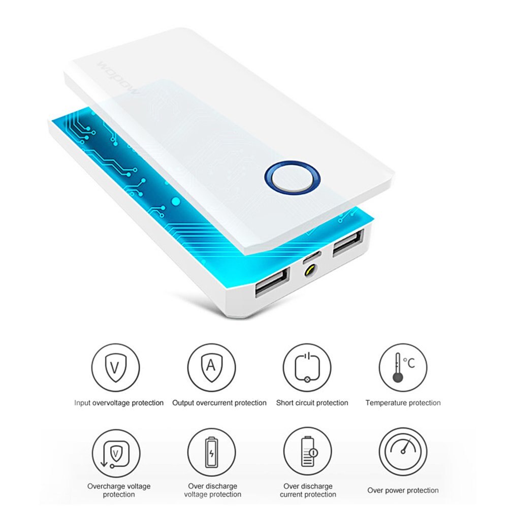 Upgrade 10000+mAh Fast Charging Mobile PowerP10plus Dual USB Output Portable External Battery Pack With LED Light Indicator