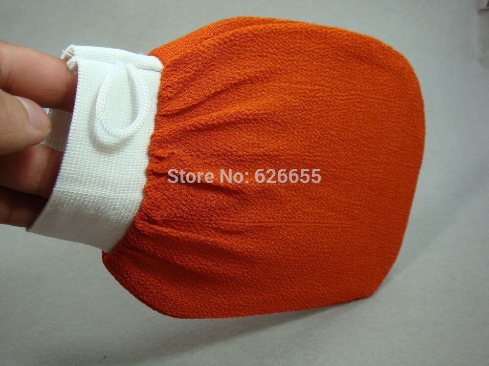 Bain de Hammam marocain 5 pièces/lot 4 couleurs | Bain de douche, gant d'épluchage magique, exfoliant pour bronzage, Kessa: Orange
