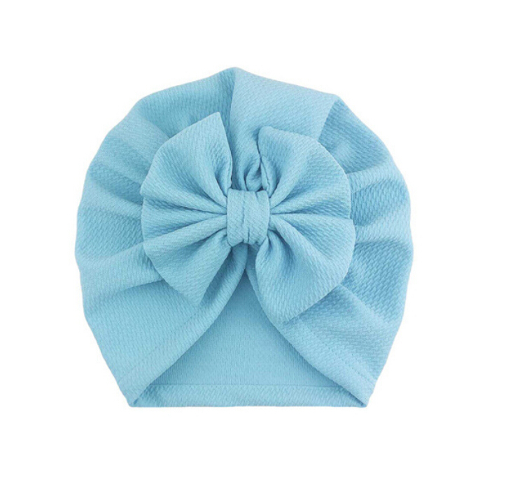 Baby Stuff Accessories Baby Girl Hat With Bow Knot Infant Beanie Solid Big Bowknot Cap For Girls Kid Hats: sky blue