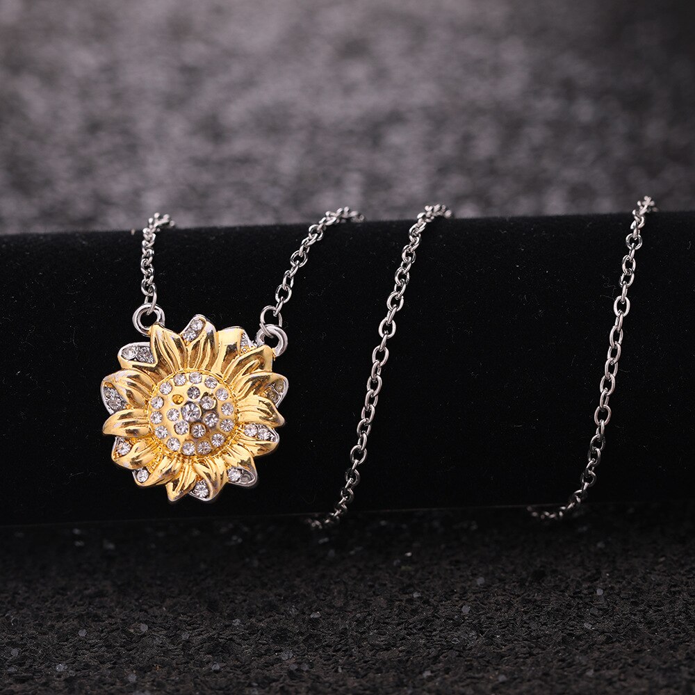 Mode Creatieve Leuke Zon Bloem Ingelegd Zirkoon Ketting Vrouwen Valentijnsdag Partij Prom Sieraden