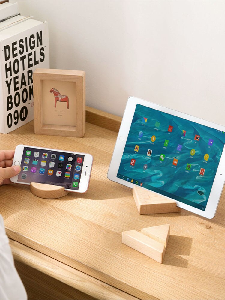 Beech wood bedside phone bracket ipad tablet stand lazy phone holder mobile phone holder Artifact Desktop