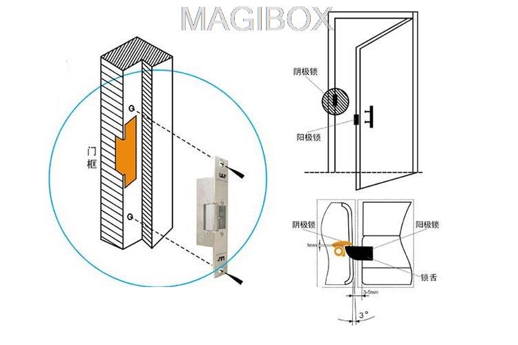 fail secure 12v Electric lock Electric Strike for door access control Low temperature Electric Lock