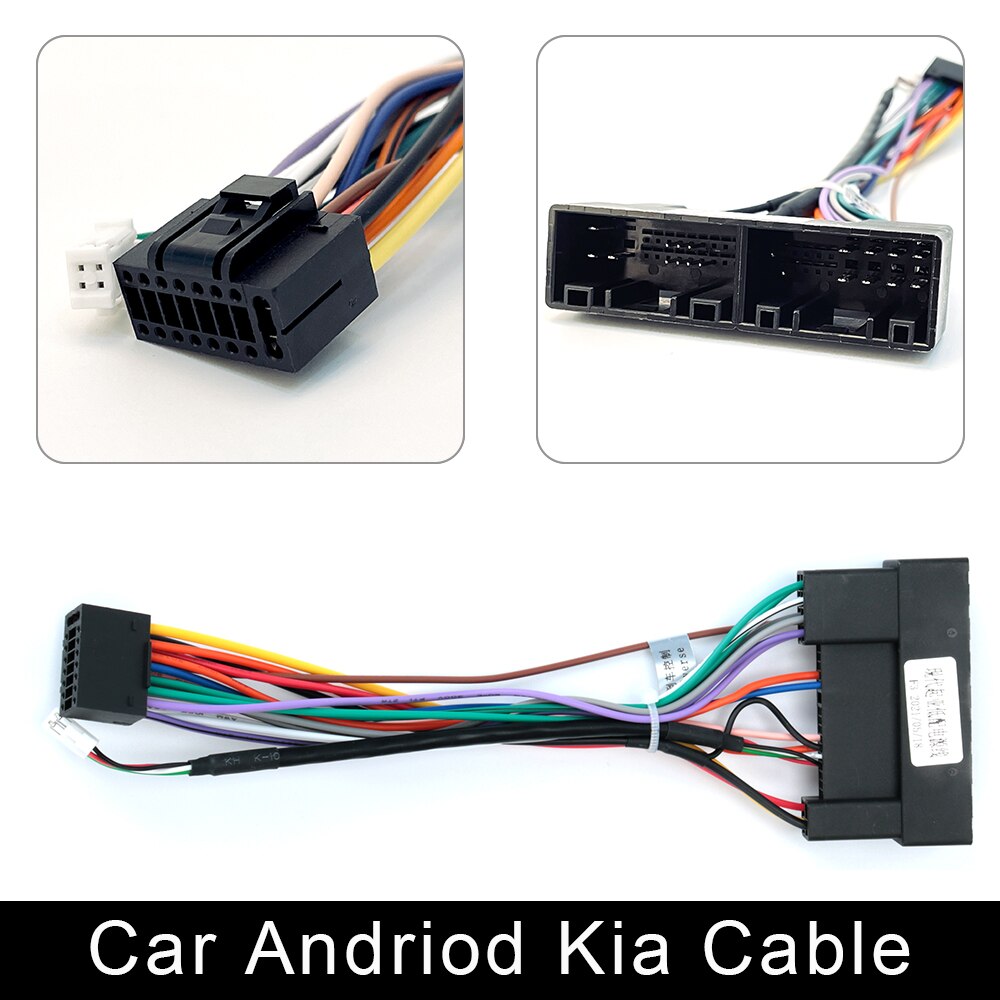 2 din carro android rádio cabo conector de alimentação universal: KIA