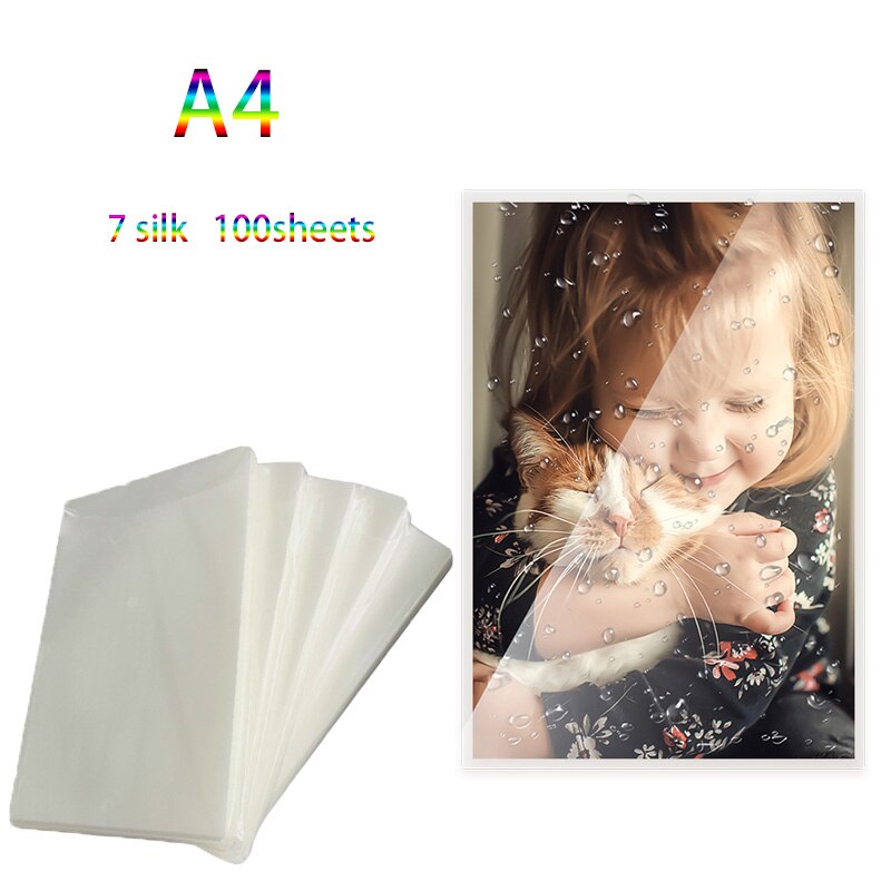 A4/6R /5R/4R/3R/2R plastic film family photos high gloss translucent heat shrinkable film photos waterproof overplastic film: 4A  100sheets 7mic