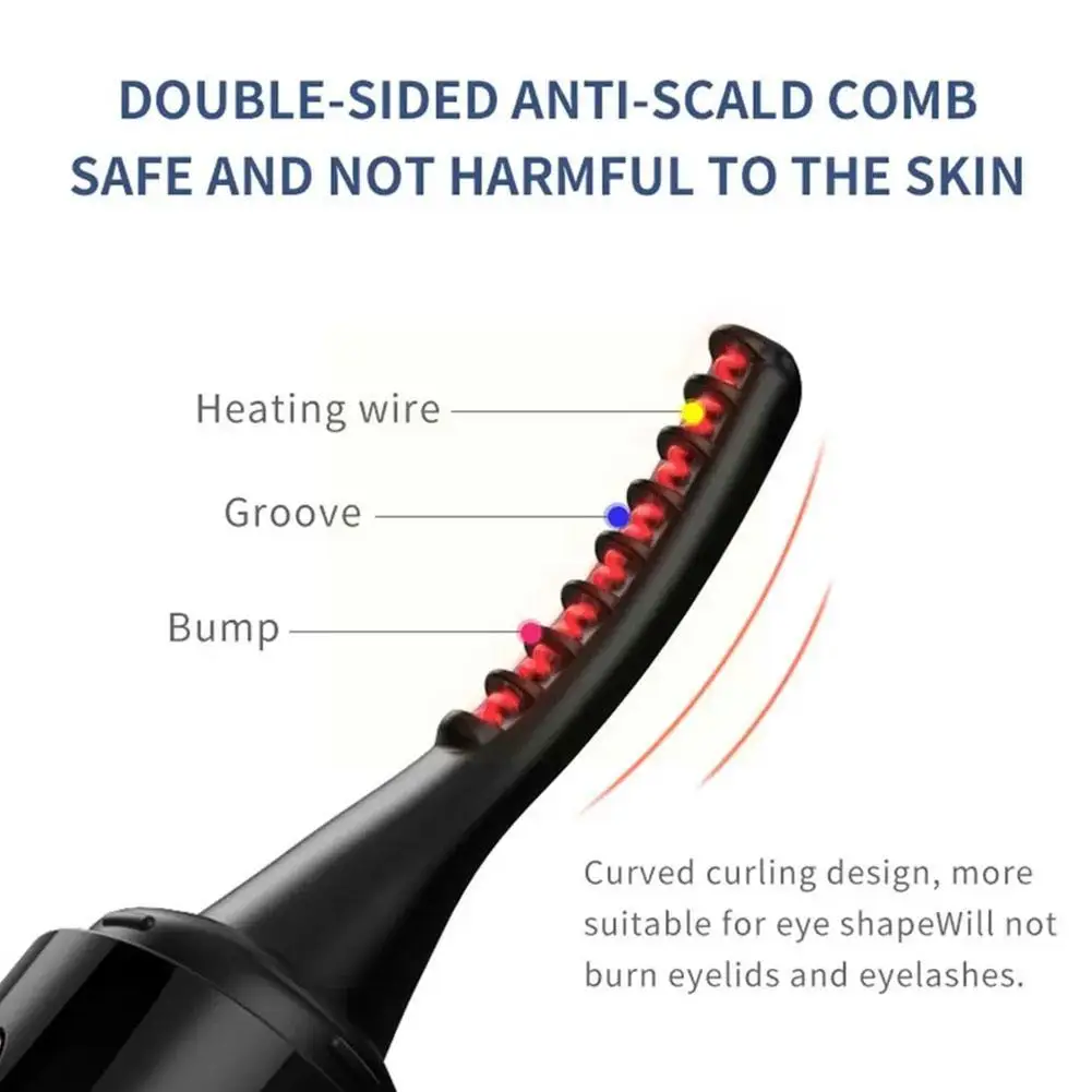 Piegaciglia elettrico riscaldato Piegaciglia ricaricabile USB 4 modalità Riscaldamento rapido Piegaciglia naturale Ciglia lunghe Trucco duraturo