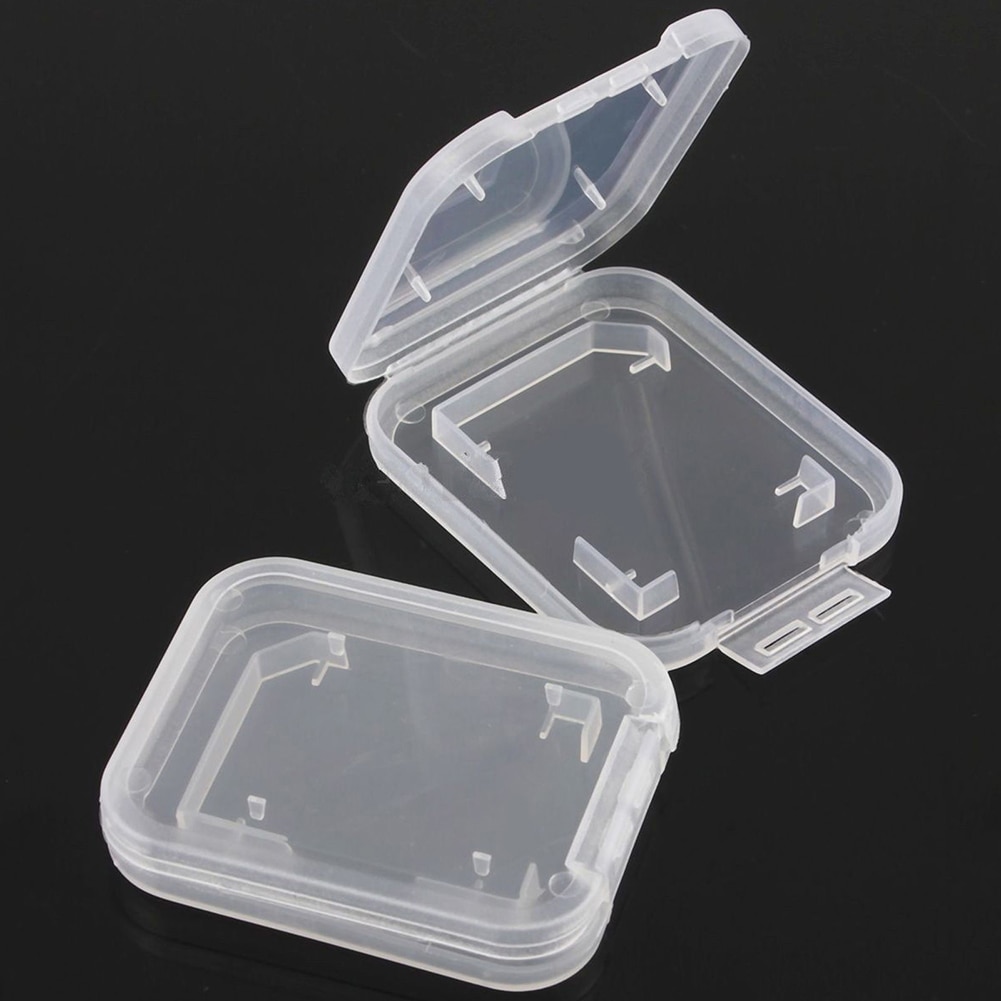 10Pcs Lightweight Clear Standard SD SDHC Memory Card Case Storage Holder Box