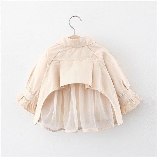 Baby Mädchen Kleidung Mäntel freundlicher Jacke Herbst freundlicher Mädchen Revers Rundhals Gittergewebe Oberbekleidung freundlicher Kleidung Säuglings Mädchen Mantel: Beige / 9m